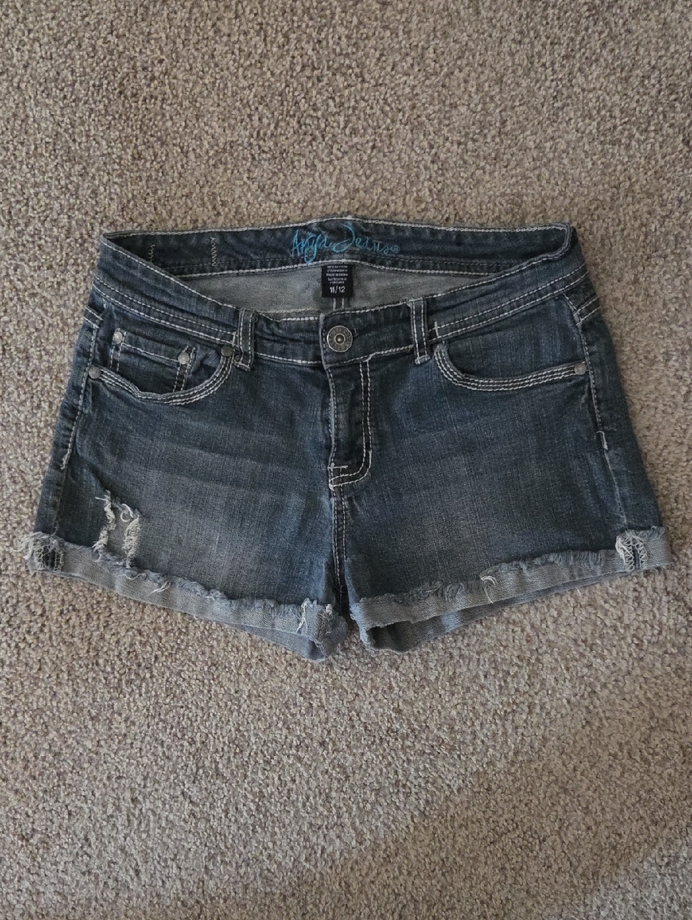 Ariya Washed Denim Cutoff Shorts
